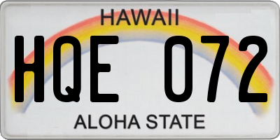 HI license plate HQE072
