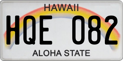 HI license plate HQE082