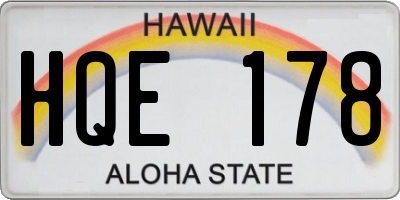 HI license plate HQE178