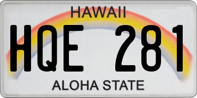 HI license plate HQE281