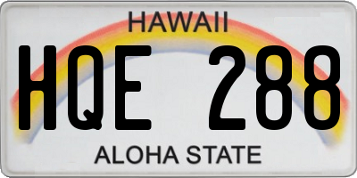 HI license plate HQE288