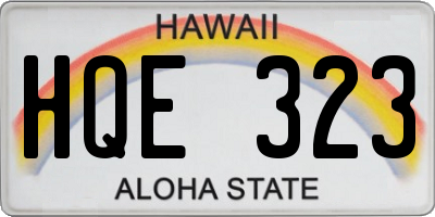 HI license plate HQE323