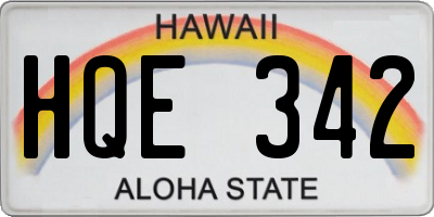 HI license plate HQE342
