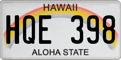 HI license plate HQE398