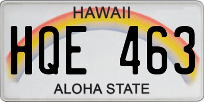 HI license plate HQE463