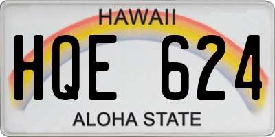 HI license plate HQE624