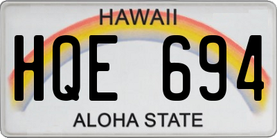 HI license plate HQE694