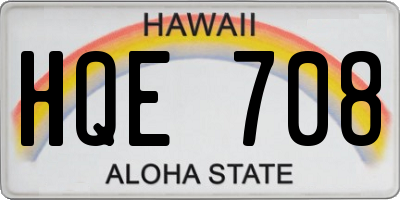 HI license plate HQE708