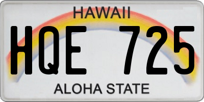 HI license plate HQE725