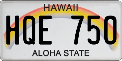 HI license plate HQE750