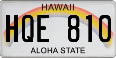 HI license plate HQE810