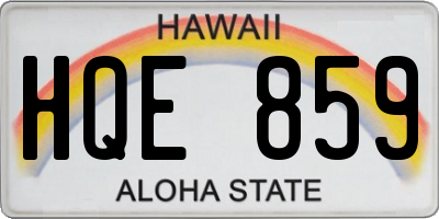HI license plate HQE859