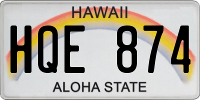 HI license plate HQE874