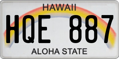 HI license plate HQE887