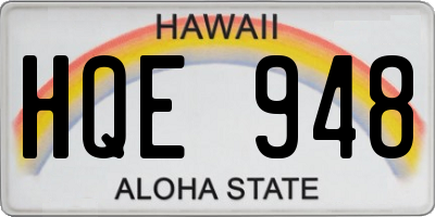 HI license plate HQE948