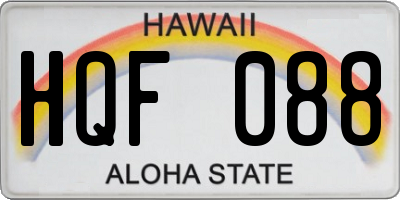 HI license plate HQF088