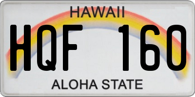 HI license plate HQF160