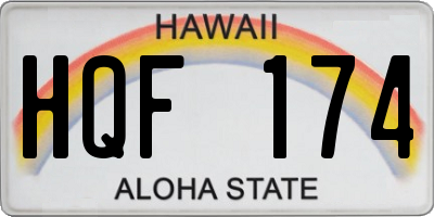 HI license plate HQF174