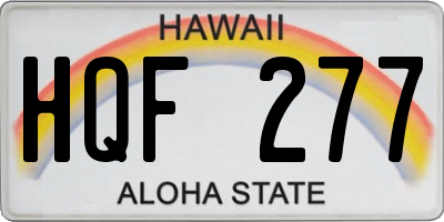 HI license plate HQF277