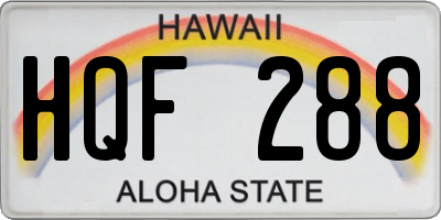 HI license plate HQF288
