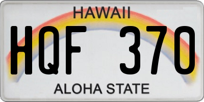 HI license plate HQF370