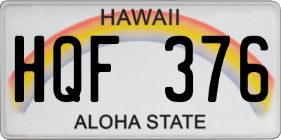 HI license plate HQF376