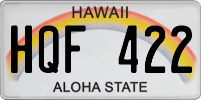 HI license plate HQF422