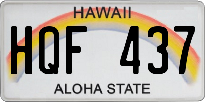 HI license plate HQF437