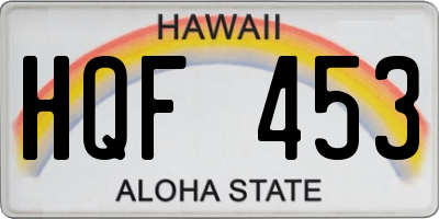 HI license plate HQF453