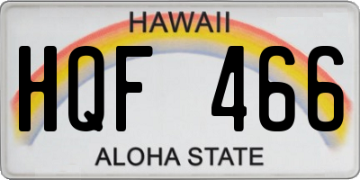 HI license plate HQF466