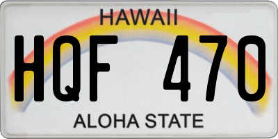 HI license plate HQF470