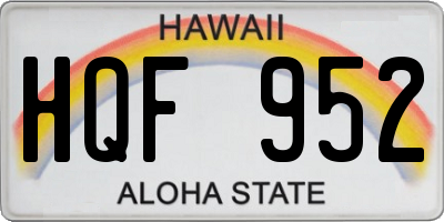 HI license plate HQF952