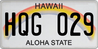 HI license plate HQG029