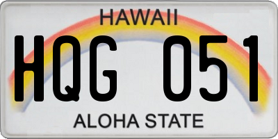 HI license plate HQG051