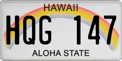 HI license plate HQG147