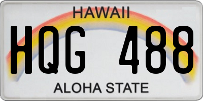 HI license plate HQG488
