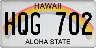 HI license plate HQG702