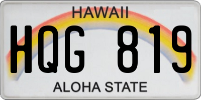 HI license plate HQG819