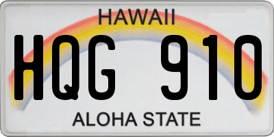 HI license plate HQG910