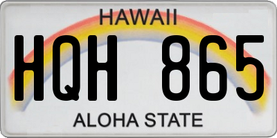 HI license plate HQH865