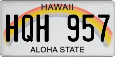 HI license plate HQH957