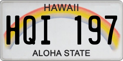 HI license plate HQI197