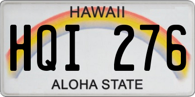 HI license plate HQI276