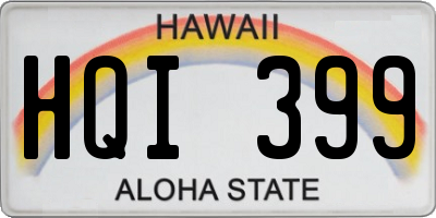 HI license plate HQI399