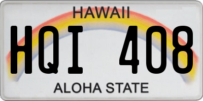 HI license plate HQI408