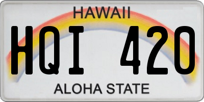 HI license plate HQI420