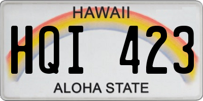 HI license plate HQI423