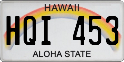 HI license plate HQI453