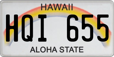 HI license plate HQI655