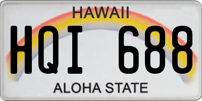 HI license plate HQI688